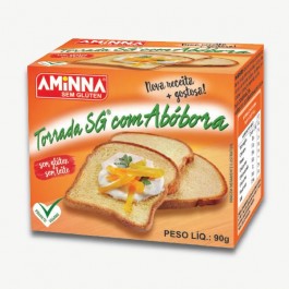 Torrada Sem Glúten de Abóbora Sem Açúcar Aminna - 90gr