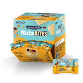 Bombom NutsBites Frutas com Chocolate Branco Banana Brasil - 15gr