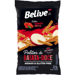 Palitos de Batata-Doce Tomate Seco Belive - 35gr