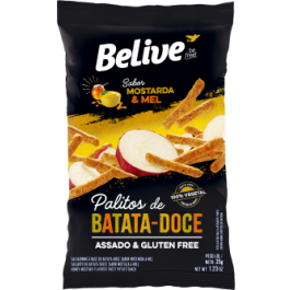 Palitos de Batata-Doce Mostarda & Mel Belive - 35gr