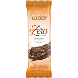 Chocolate Zero ao Leite com Castanha Divine - 20gr