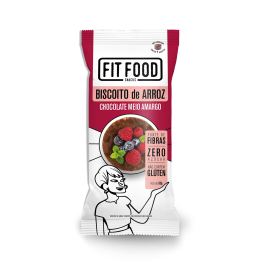 Biscoito Arroz com Chocolate Amargo Fit Food - 60gr