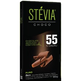 Chocolate Stévia 55% Cacau Genevy - 80gr