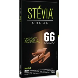 Chocolate Stévia 66% Cacau Genevy - 80gr