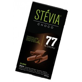 Chocolate Stévia 77% Cacau Genevy - 80gr