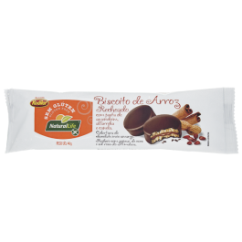 Biscoito de Arroz Recheado com Pasta de Amendoim, Alfarroba e Canela Natural Life - 40gr
