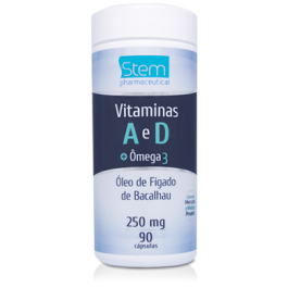 Vitaminas A e D + Ômega 3 Óleo Figado de Bacalhau Stem Novalatina - 90cp