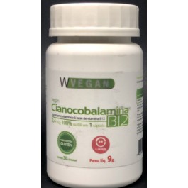 Vitamina B12 Cianocobalamina 2,4mcg WVegan - 30 Cp 