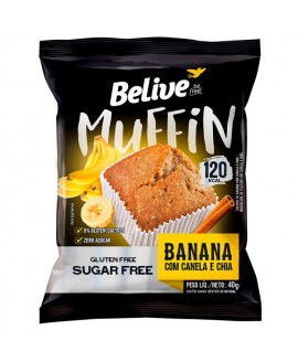 Muffin Banana com Canela e Chia Sem Açúcar Belive - 40gr