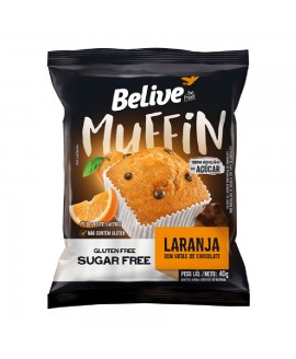 Muffin Laranja com Gotas de chocolate Belive Zero Açucar - 40g