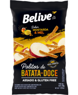 Palitos de Batata-Doce Mostarda & Mel Belive - 35gr