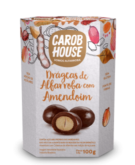 Drágeas de Alfarroba com Amendoim Carob House - 100gr