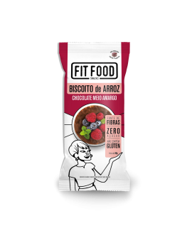 Biscoito Arroz com Chocolate Amargo Fit Food - 60gr