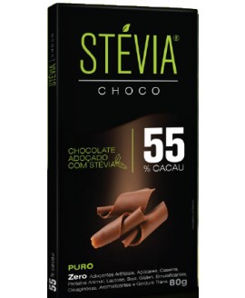 Chocolate Stévia 55% Cacau Genevy - 80gr