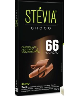 Chocolate Stévia 66% Cacau Genevy - 80gr