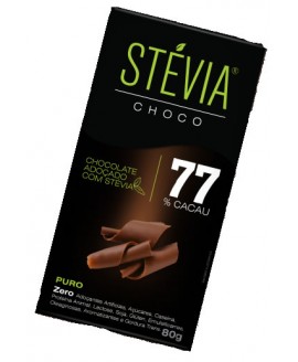 Chocolate Stévia 77% Cacau Genevy - 80gr