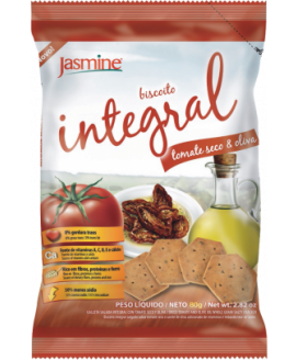 Biscoito Intergral Tomate Seco e Oliva 80gr