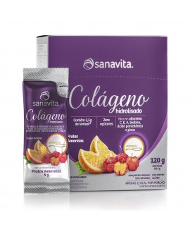 Colágeno Hidrolisado Frutas Amarelas Sanavita - 30 Saches