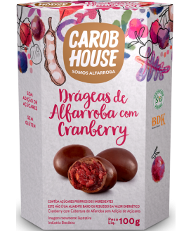 Cranberry Coberto com Alfarroba Carob House - 100gr