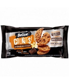 Cookie Baunilha Com Gotas Chocolate Sem Açúcar Belive - 67gr