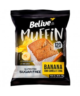 Muffin Banana com Canela e Chia Sem Açúcar Belive - 40gr