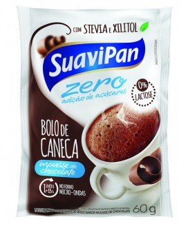 Bolo de Caneca Zero Açúcar Mousse Chocolate Suavipan - 60gr